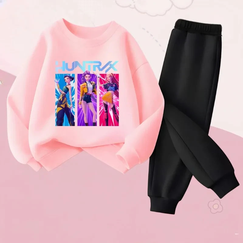 Cartoon Printed Kids Sweatshirt Set