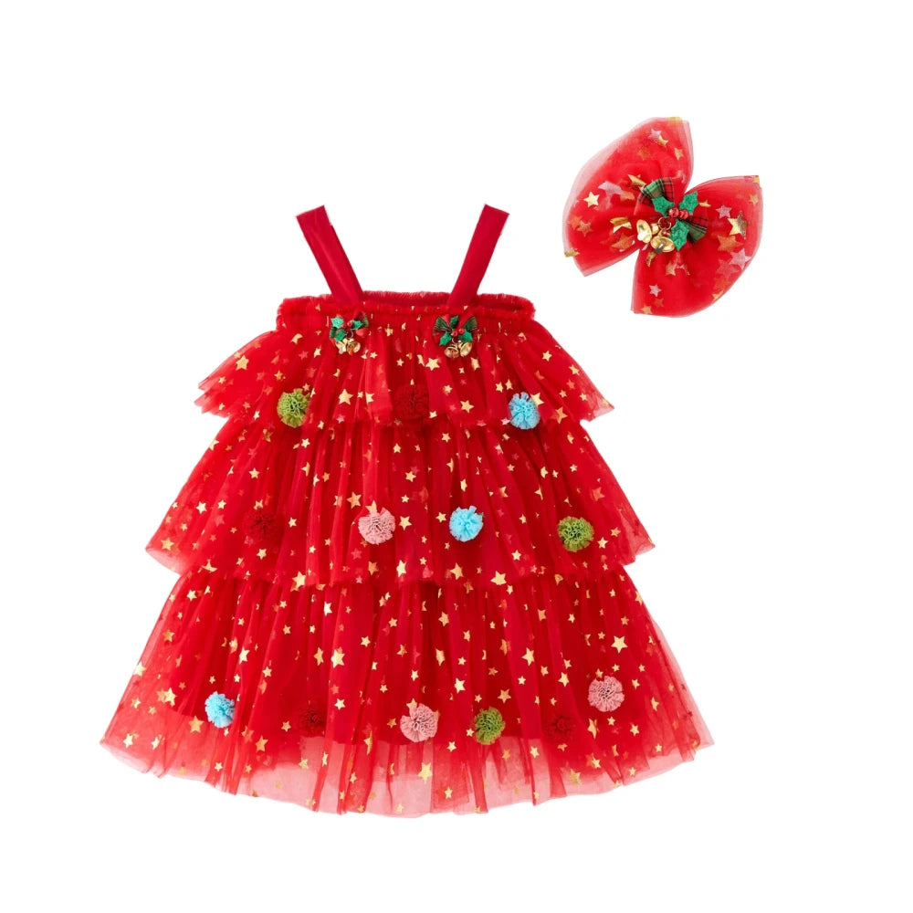 Sequin Layered Tutu Christmas Dress