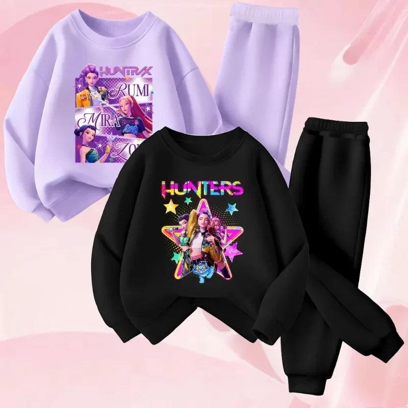 Cartoon Printed Kids Sweatshirt Set
