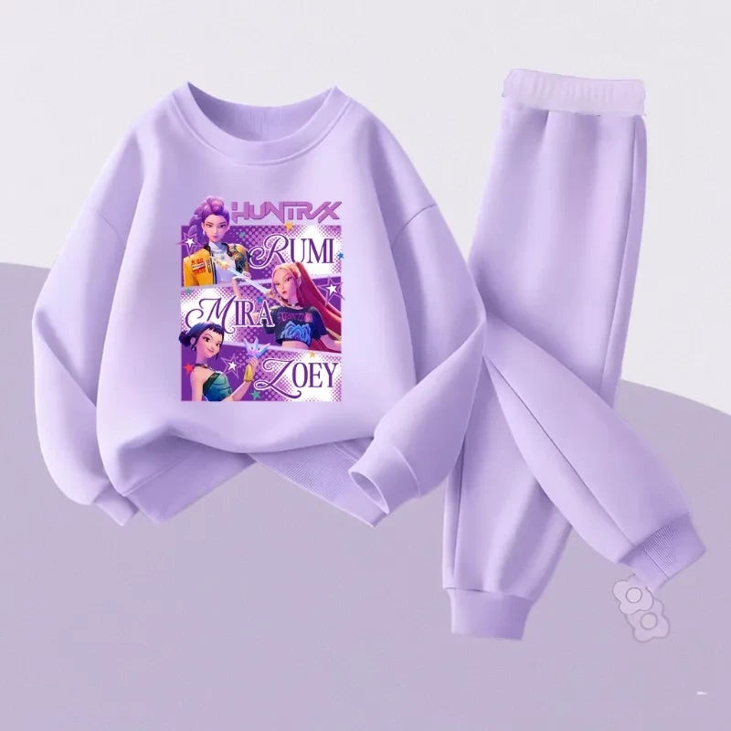Cartoon Printed Kids Sweatshirt Set