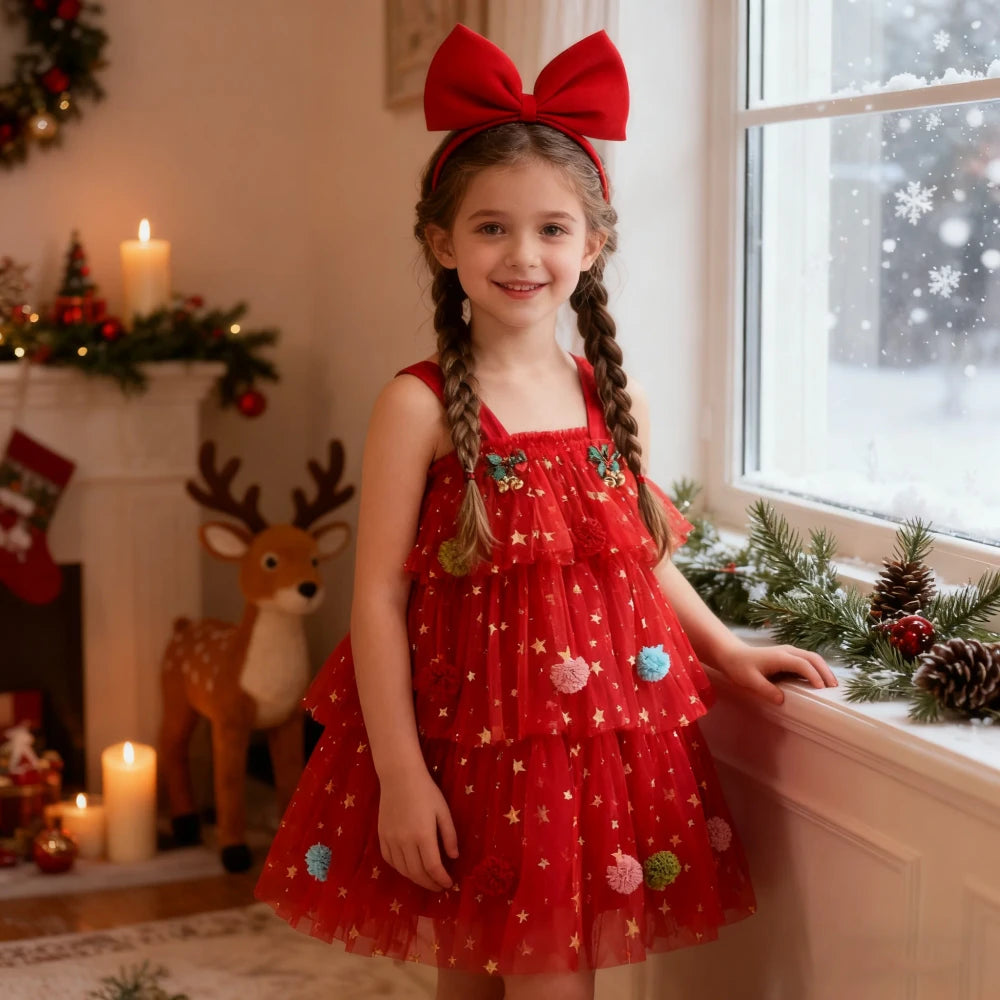 Sequin Layered Tutu Christmas Dress