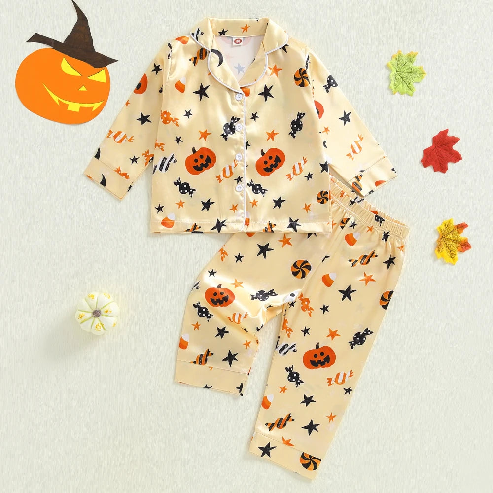 Kids Halloween Satin Pajamas