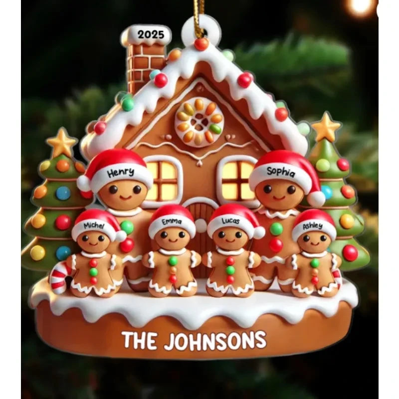 Acrylic Gingerbread House Christmas Ornament