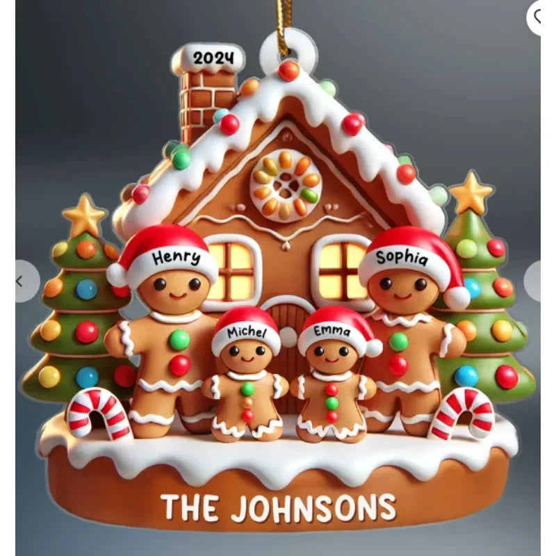 Acrylic Gingerbread House Christmas Ornament