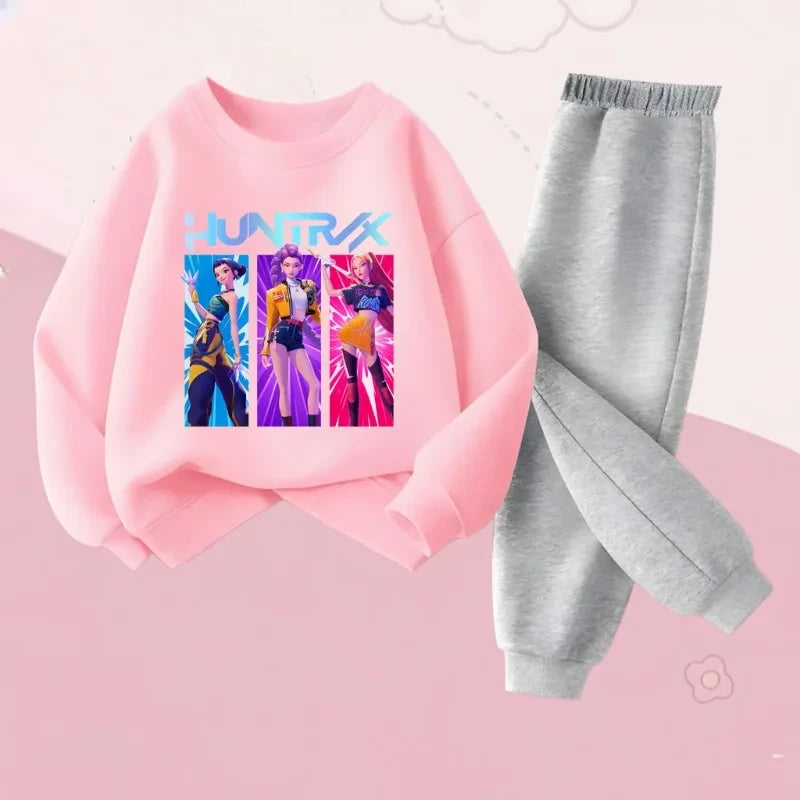Cartoon Printed Kids Sweatshirt Set