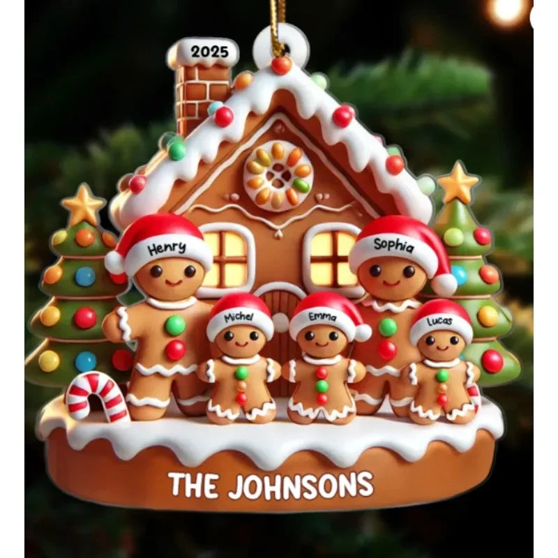 Acrylic Gingerbread House Christmas Ornament