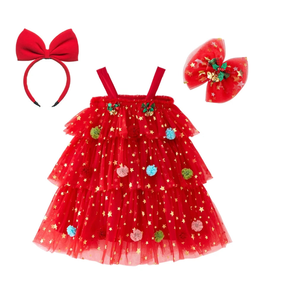Sequin Layered Tutu Christmas Dress