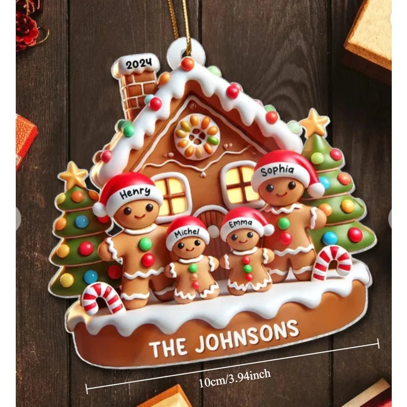 Acrylic Gingerbread House Christmas Ornament