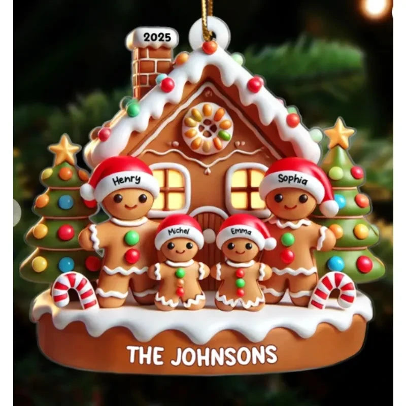 Acrylic Gingerbread House Christmas Ornament