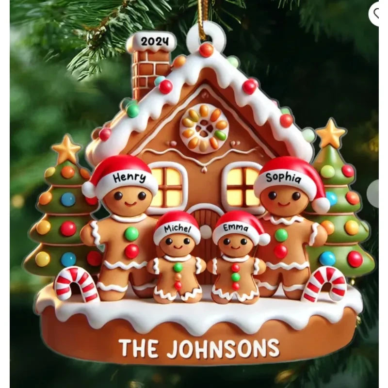 Acrylic Gingerbread House Christmas Ornament