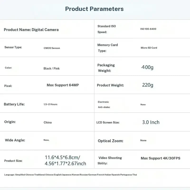 Wikico 4K Digital Camera