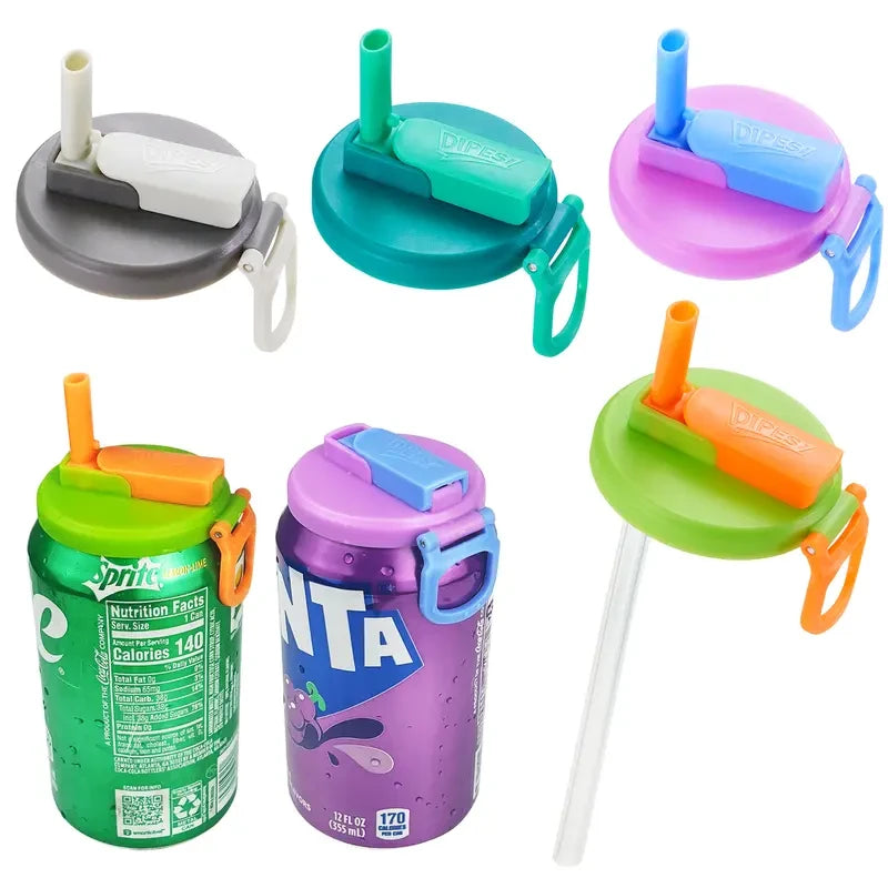DIPESI Soda Can Cap Set with Straws
